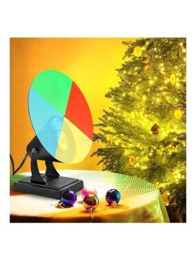 Retro Christmas Tree Color Wheel with Rotating LED Lights 120V 5W Adjustable